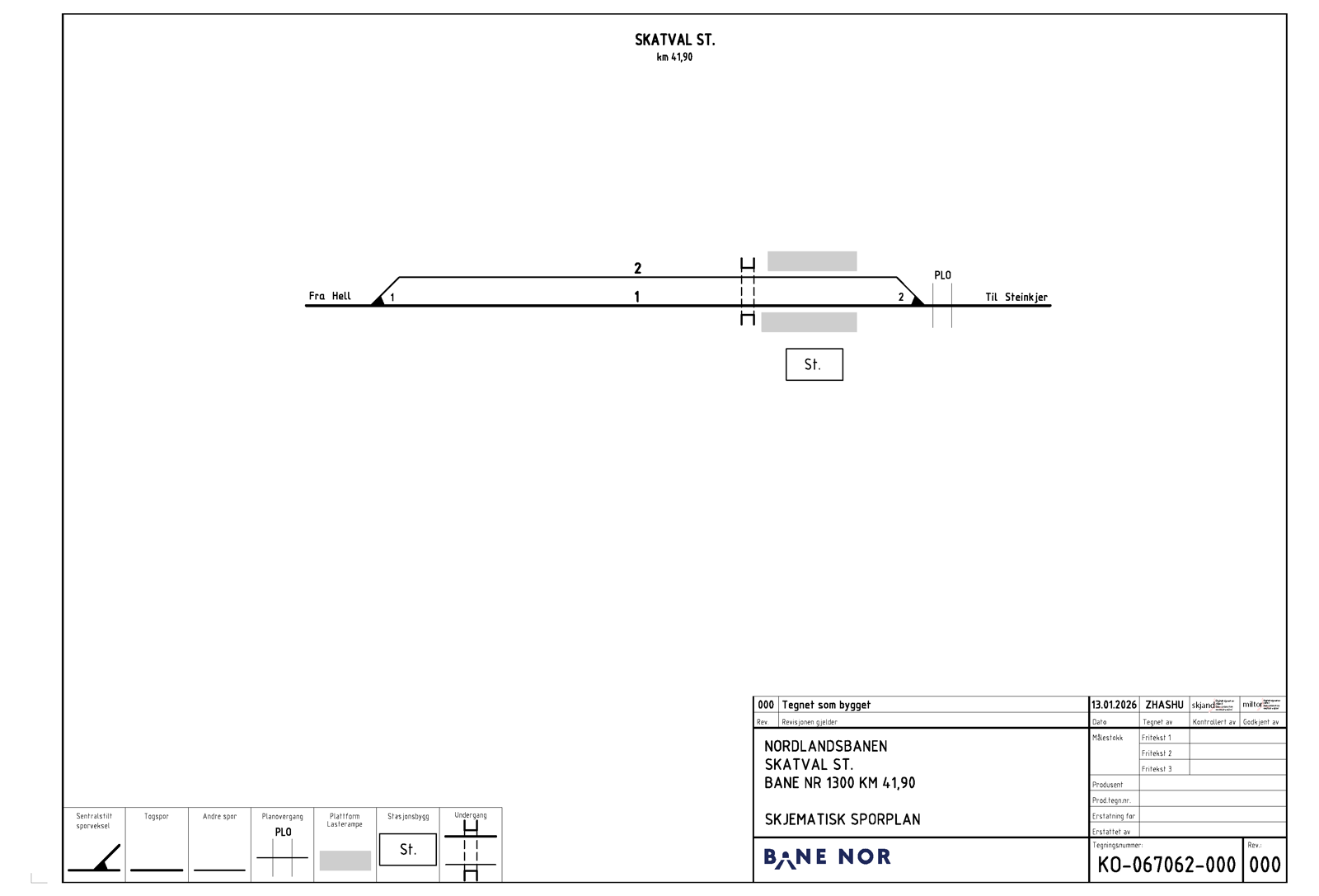 Track plan for Skatval station.