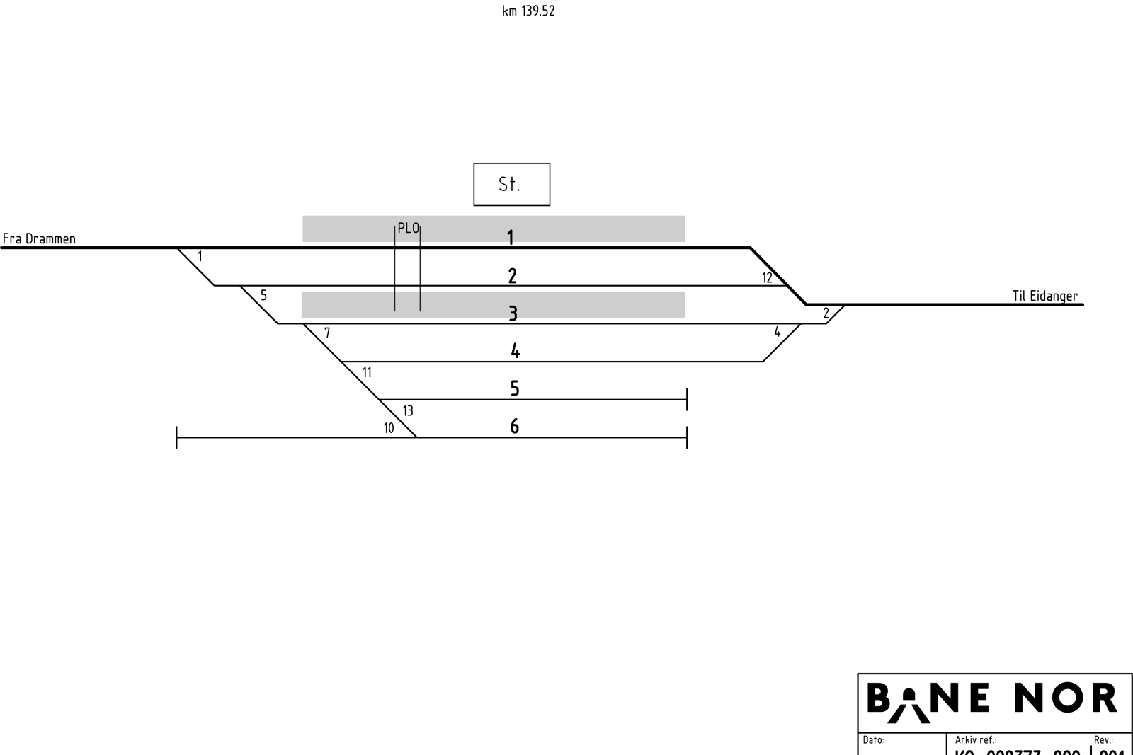 Track plan Sandefjord station