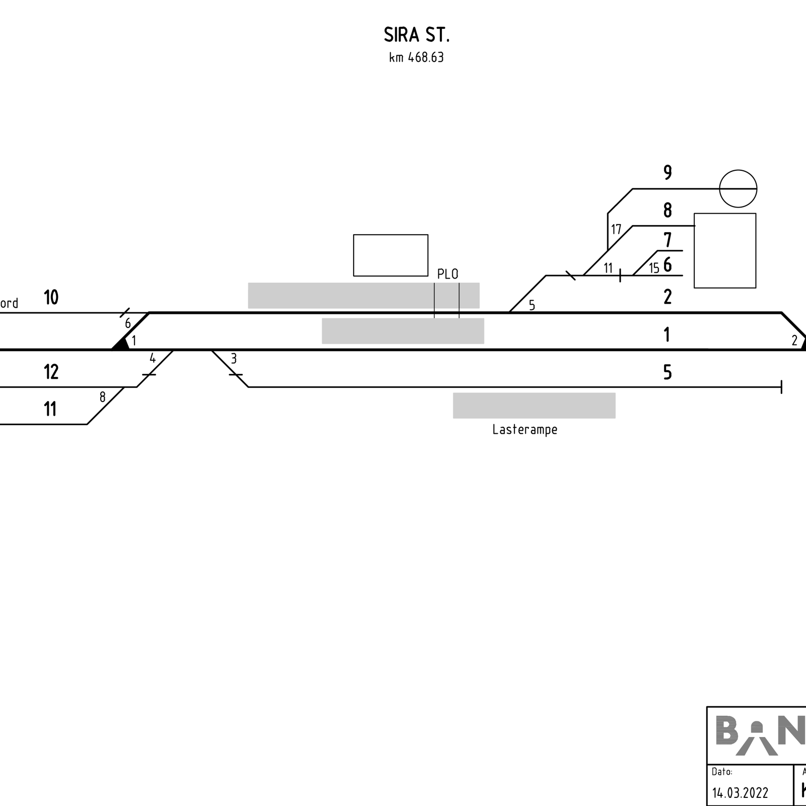 Track plan Sira station