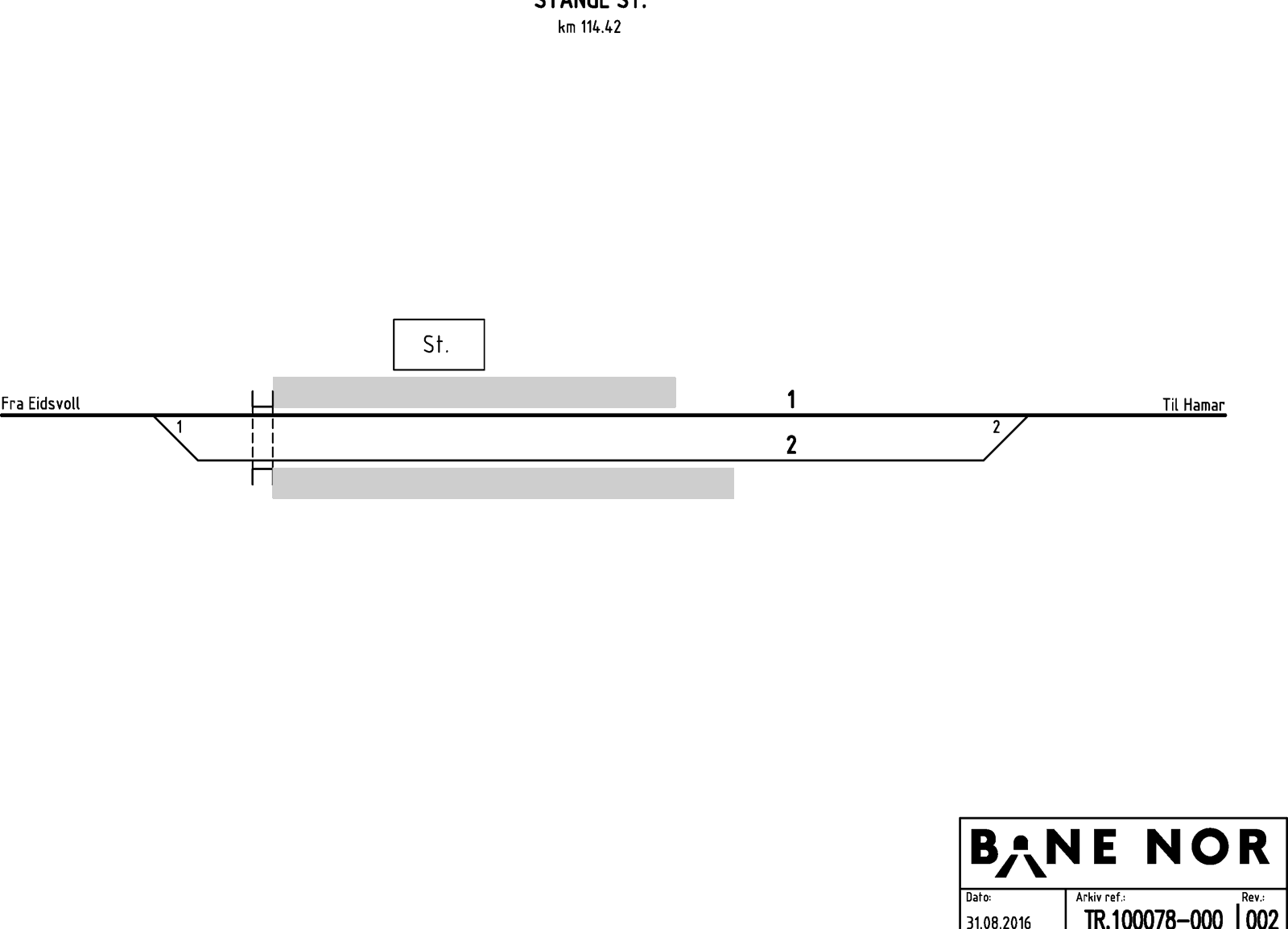 Track plan Stange station