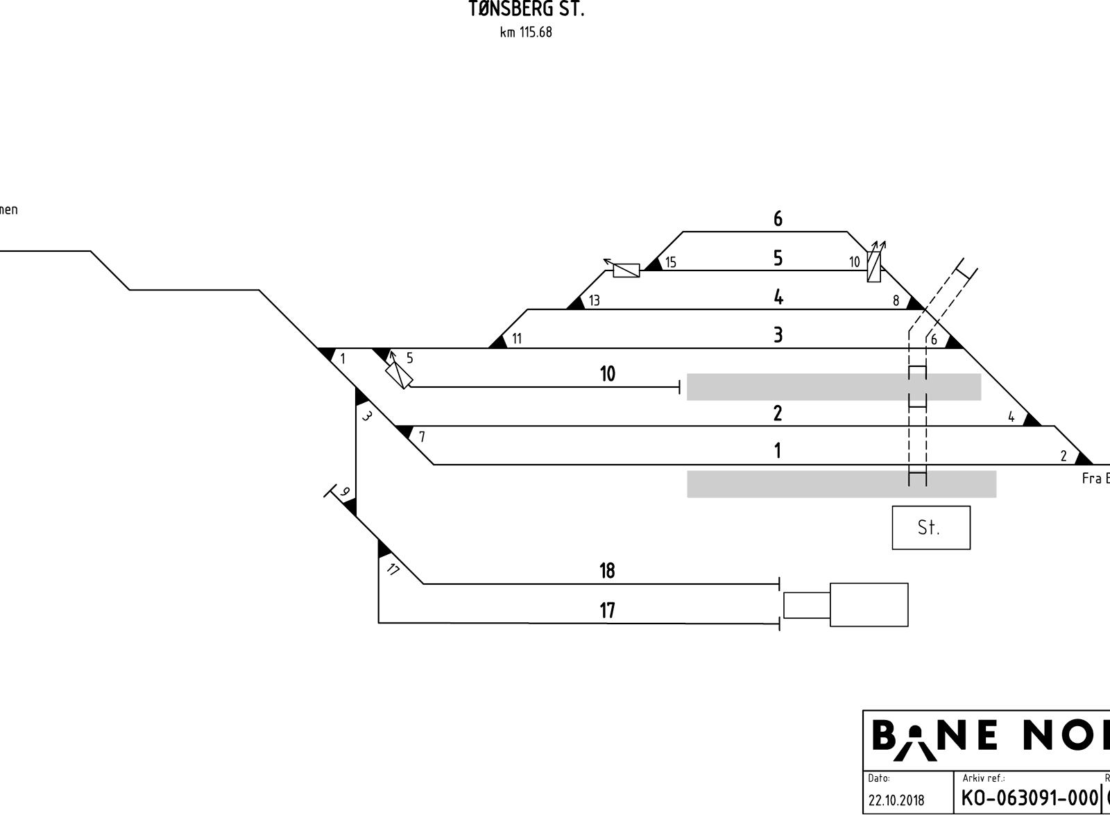 Track plan Tønsberg station