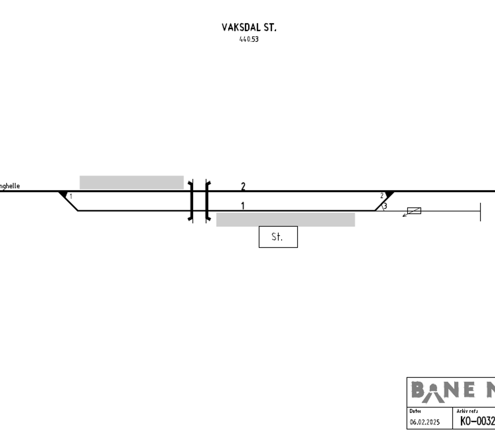 Track plan Vaksdal station
