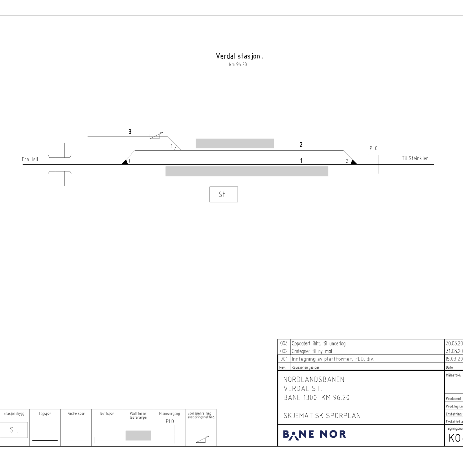 Track plan Verdal station