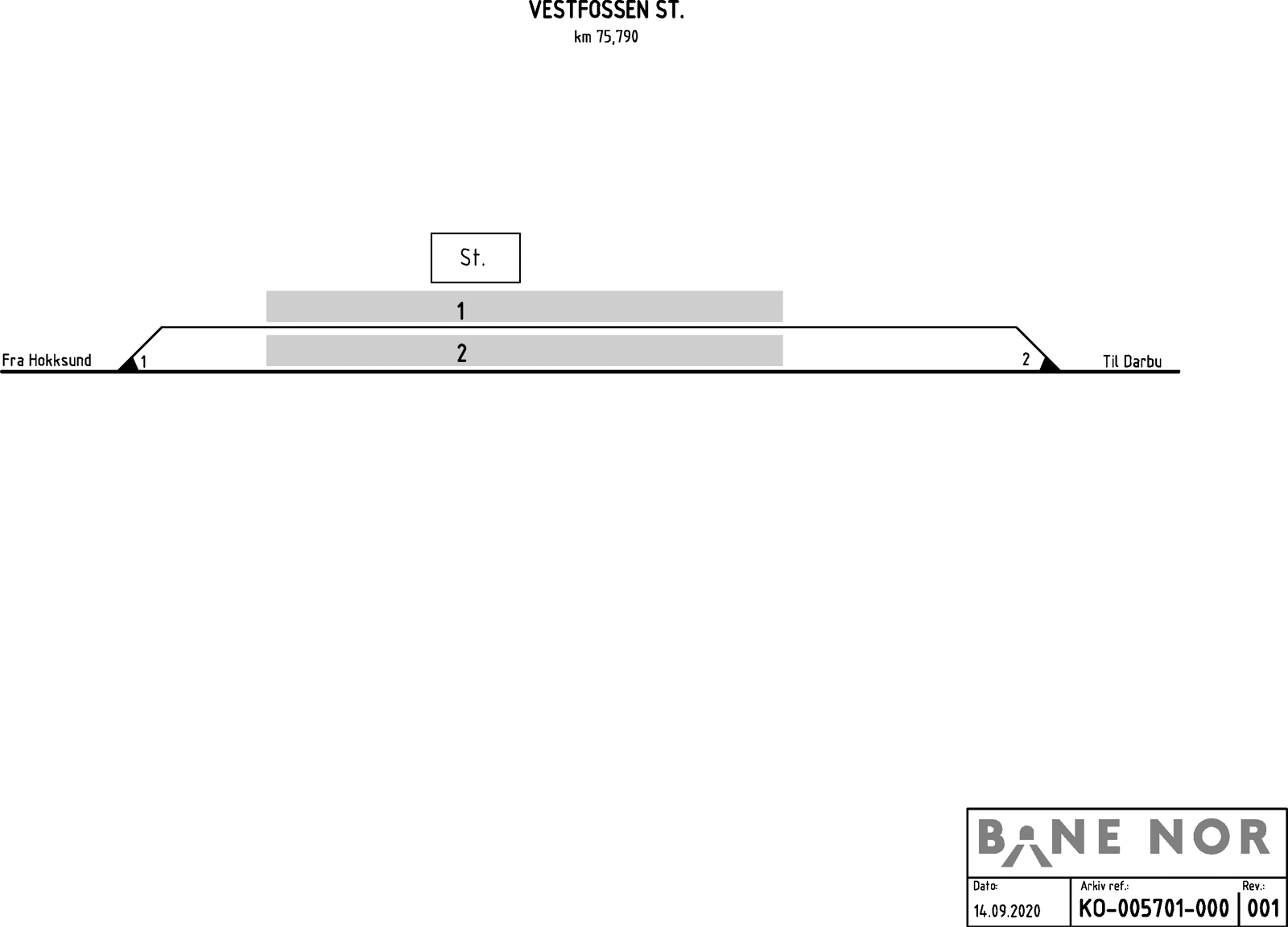Sporplan Vestfossen stasjon