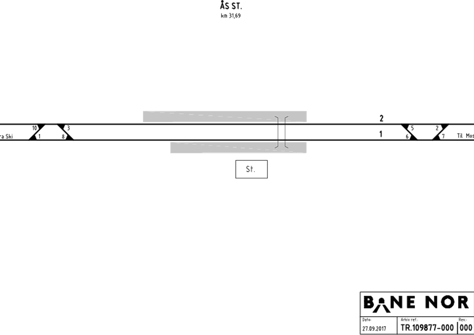 Track plan Ås station