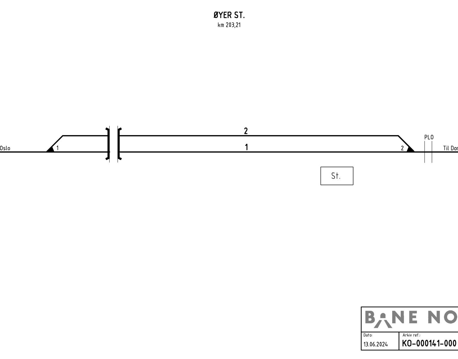 Track plan for Øyer station